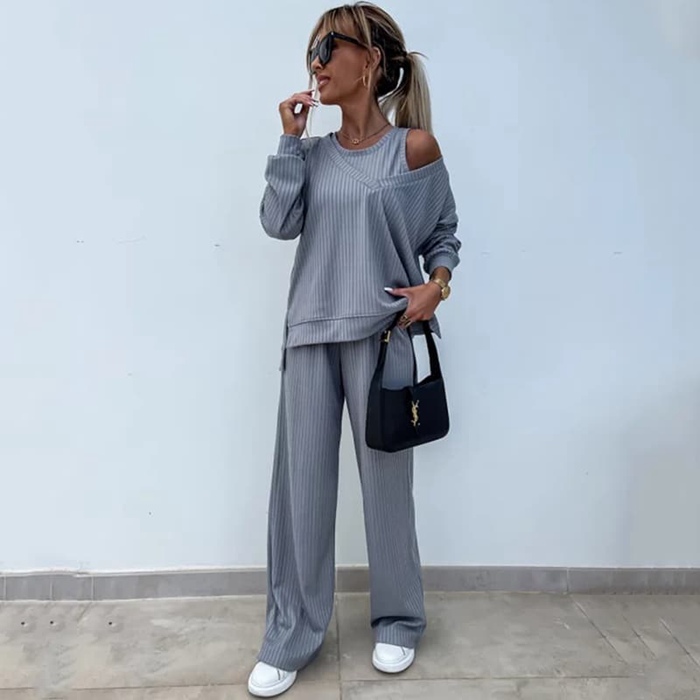 セットアップ レディース 3点セット トレーナー ワイドパンツ タンクトップ  プリーツ オーバーサイズ 上下セット |  | 03