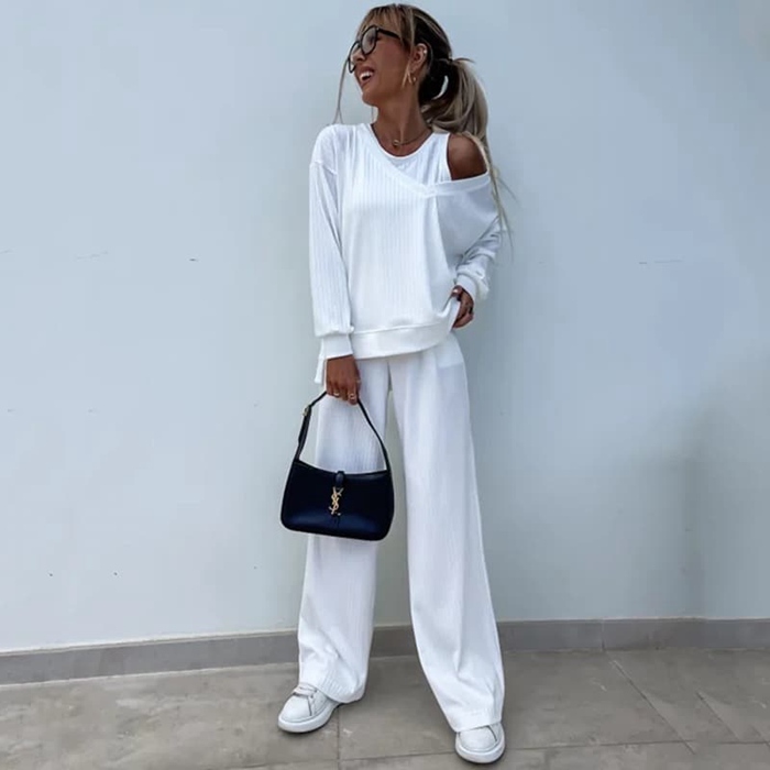 セットアップ レディース 3点セット トレーナー ワイドパンツ タンクトップ  プリーツ オーバーサイズ 上下セット |  | 04