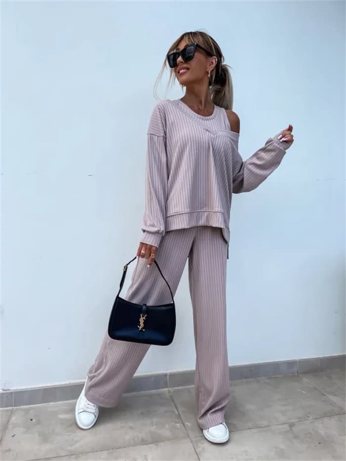 セットアップ レディース 3点セット トレーナー ワイドパンツ タンクトップ  プリーツ オーバーサイズ 上下セット |  | 06