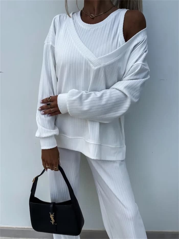 セットアップ レディース 3点セット トレーナー ワイドパンツ タンクトップ  プリーツ オーバーサイズ 上下セット |  | 09