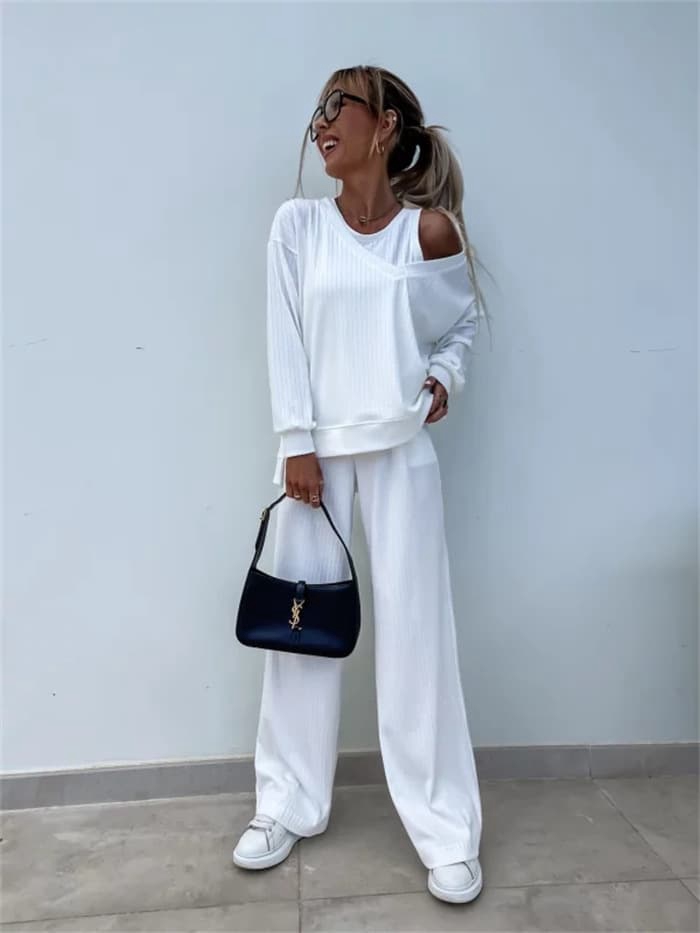 セットアップ レディース 3点セット トレーナー ワイドパンツ タンクトップ  プリーツ オーバーサイズ 上下セット |  | 10