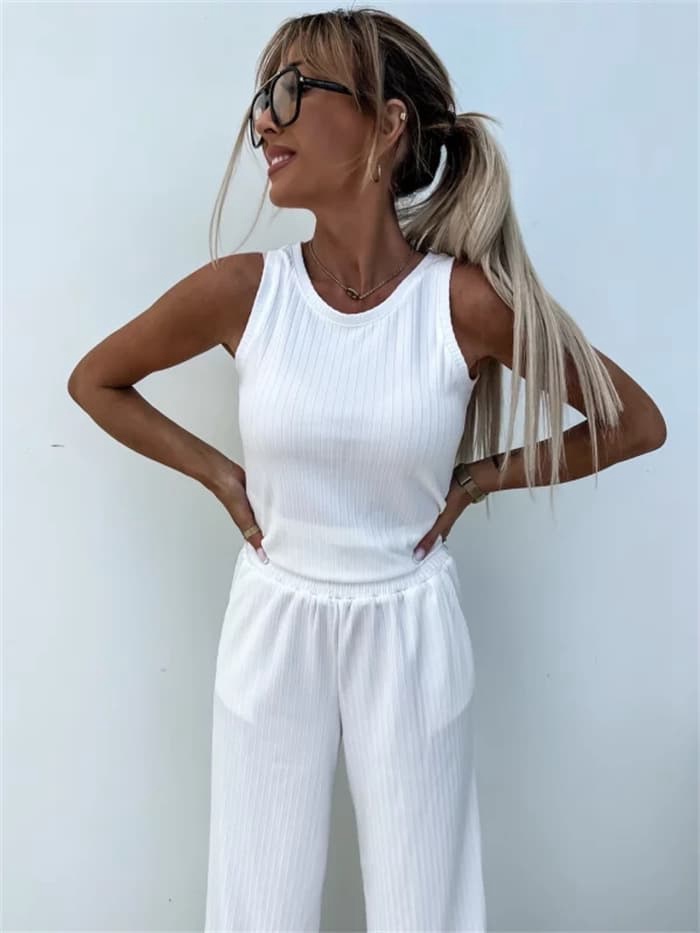 セットアップ レディース 3点セット トレーナー ワイドパンツ タンクトップ  プリーツ オーバーサイズ 上下セット |  | 11