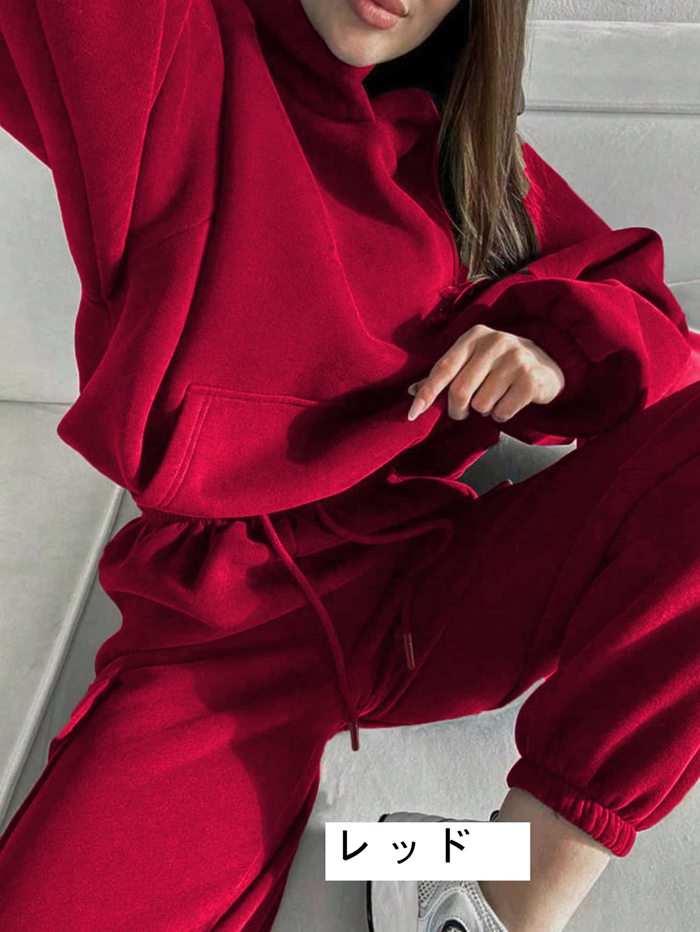 スウェット セットアップ 上下 レディース 無地 大きいサイズ パジャマ 部屋着 S M L XL パーカー カーゴパンツ |  | 02