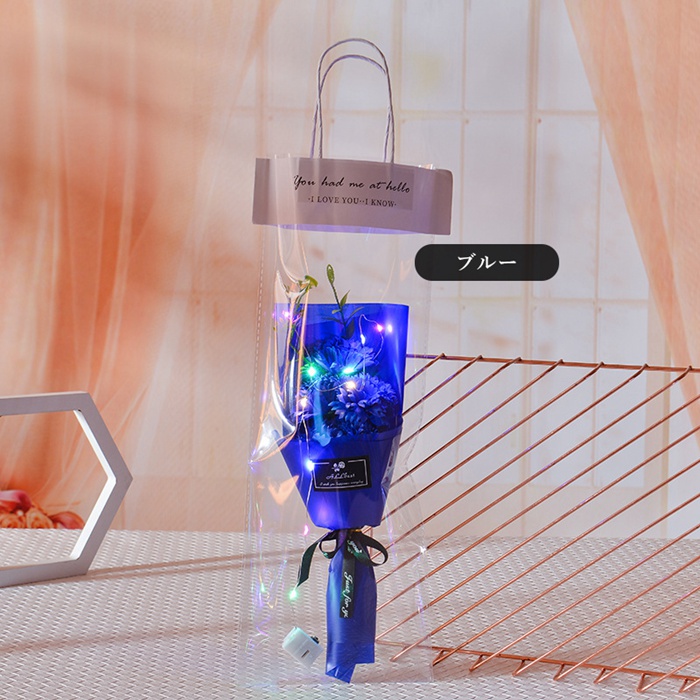 LEDライト付き ソープフラワー 枯れない花 花束 バラ 3輪 LED イルミネーションライト フレグランス ブーケ 造花 石鹸花 プレゼント ギフト |  | 03