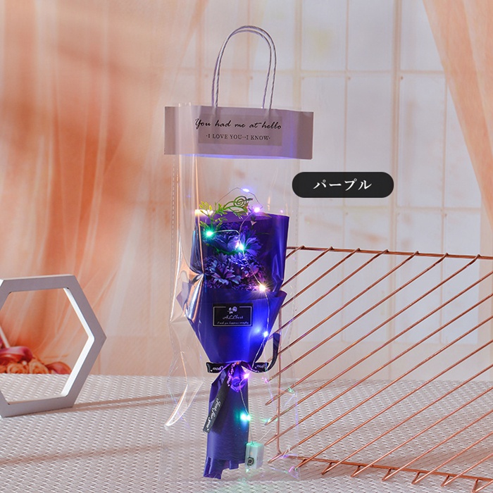 LEDライト付き ソープフラワー 枯れない花 花束 バラ 3輪 LED イルミネーションライト フレグランス ブーケ 造花 石鹸花 プレゼント ギフト |  | 05