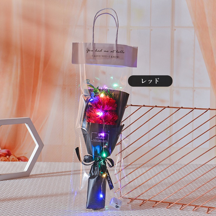 LEDライト付き ソープフラワー 枯れない花 花束 バラ 3輪 LED イルミネーションライト フレグランス ブーケ 造花 石鹸花 プレゼント ギフト |  | 01