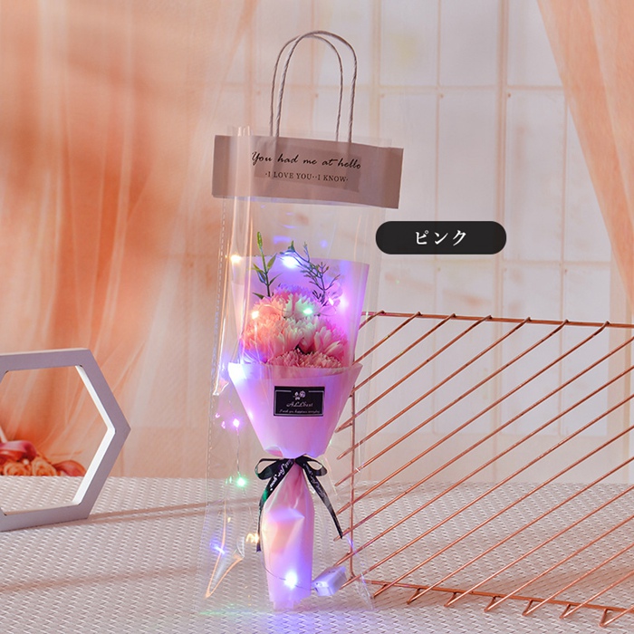 LEDライト付き ソープフラワー 枯れない花 花束 バラ 3輪 LED イルミネーションライト フレグランス ブーケ 造花 石鹸花 プレゼント ギフト |  | 02