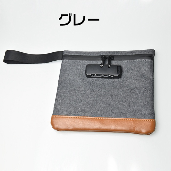 ハンドバッグ セキュリティ キーボックス ポケット ロック付きバッグ フォルダ 収納袋 鍵付きポーチ 通帳入れ 貴重品入れ |  | 02