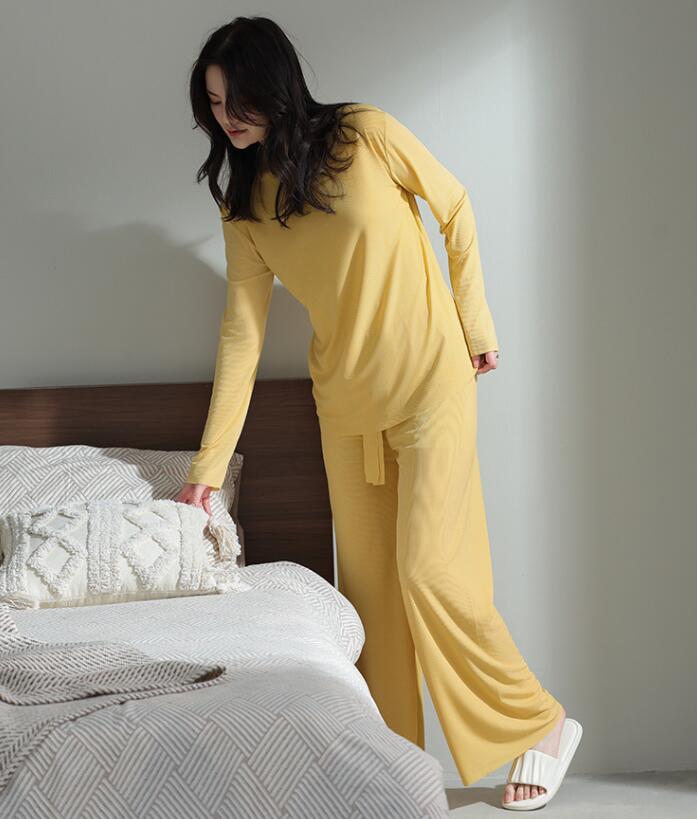 ルームウェア レディース セットアップ 上下セット 部屋着 寝巻き リブ 秋 秋用 冬用 長袖 長ズボン ロングTシャツ ロングパンツ |  | 15