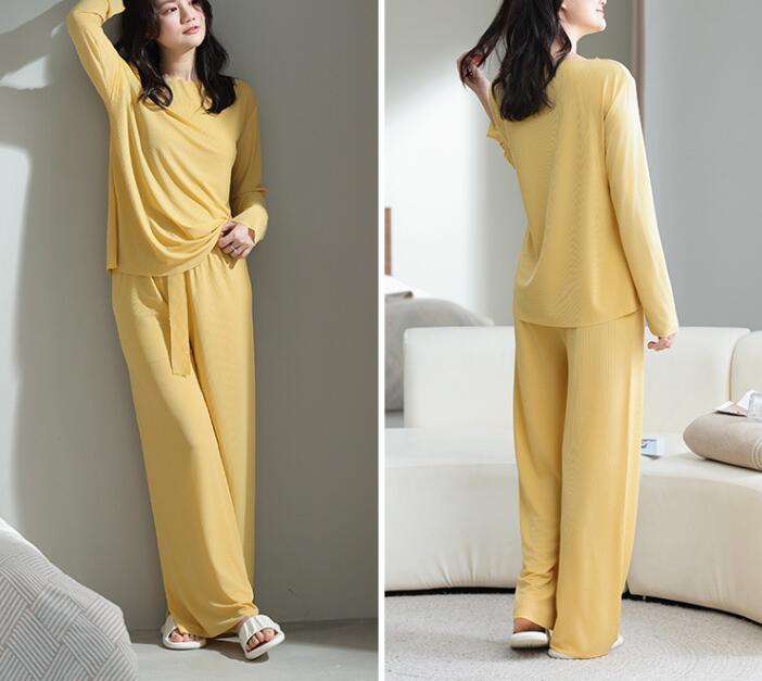 ルームウェア レディース セットアップ 上下セット 部屋着 寝巻き リブ 秋 秋用 冬用 長袖 長ズボン ロングTシャツ ロングパンツ |  | 16