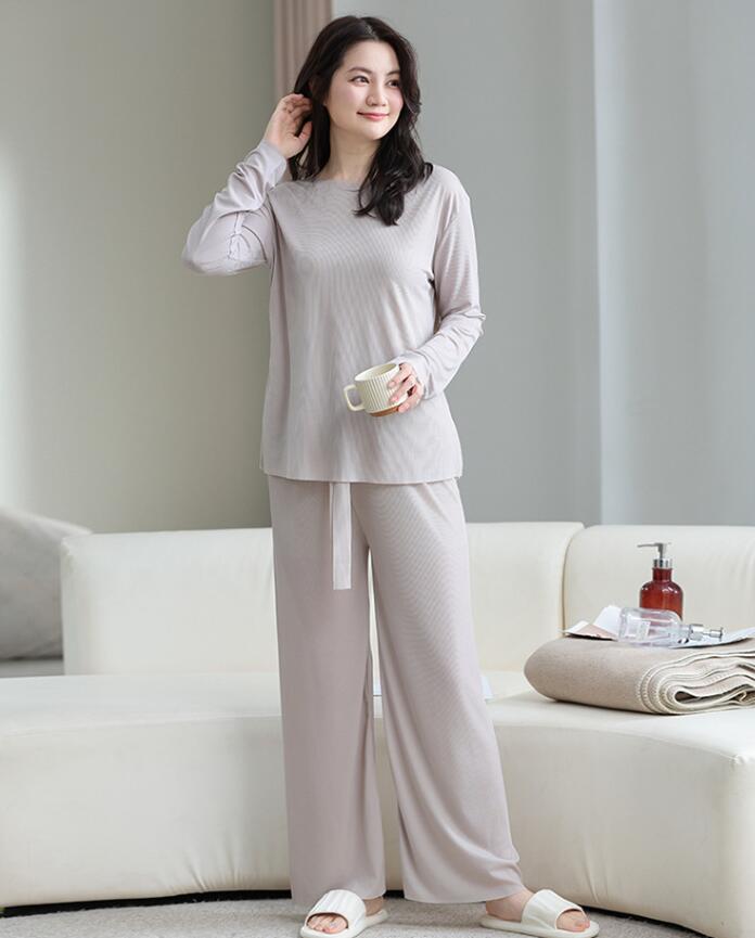 ルームウェア レディース セットアップ 上下セット 部屋着 寝巻き リブ 秋 秋用 冬用 長袖 長ズボン ロングTシャツ ロングパンツ |  | 18