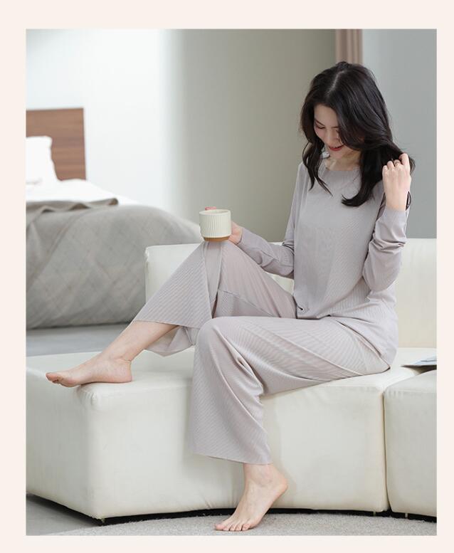 ルームウェア レディース セットアップ 上下セット 部屋着 寝巻き リブ 秋 秋用 冬用 長袖 長ズボン ロングTシャツ ロングパンツ |  | 19