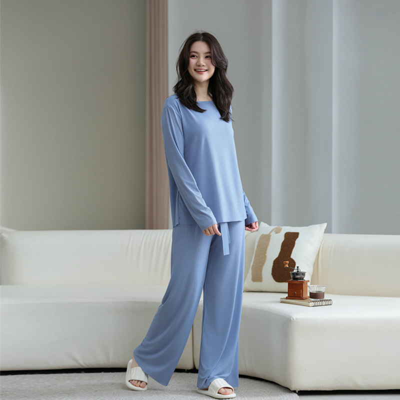 ルームウェア レディース セットアップ 上下セット 部屋着 寝巻き リブ 秋 秋用 冬用 長袖 長ズボン ロングTシャツ ロングパンツ |  | 04