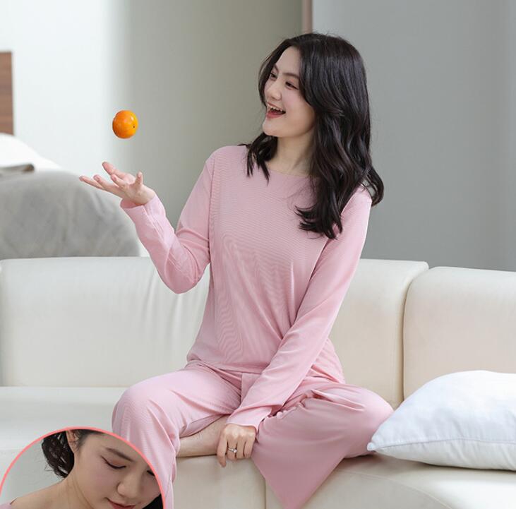 ルームウェア レディース セットアップ 上下セット 部屋着 寝巻き リブ 秋 秋用 冬用 長袖 長ズボン ロングTシャツ ロングパンツ |  | 08