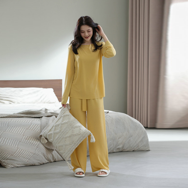 ルームウェア レディース セットアップ 上下セット 部屋着 寝巻き リブ 秋 秋用 冬用 長袖 長ズボン ロングTシャツ ロングパンツ |  | 05