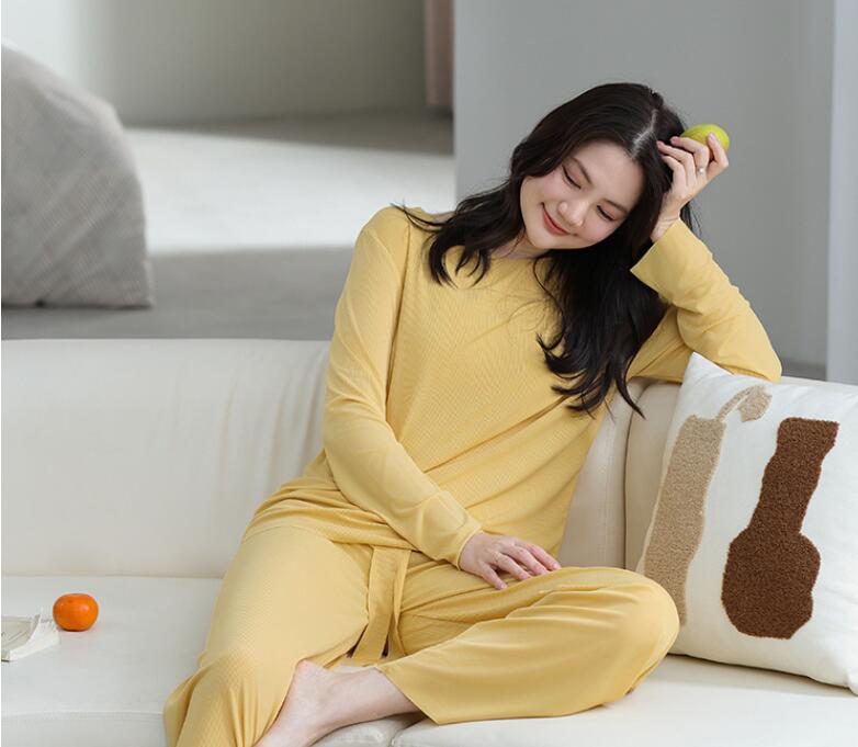 ルームウェア レディース セットアップ 上下セット 部屋着 寝巻き リブ 秋 秋用 冬用 長袖 長ズボン ロングTシャツ ロングパンツ |  | 14