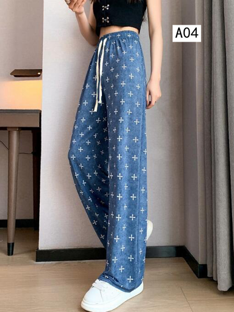 ワイドデニム レディース 春夏 薄手 ワイドパンツ レディース 夏 涼しい 涼感 冷感 速乾 UVカットパンツ ボトムス ゆったり ガウチョパンツ ワイド |  | 04