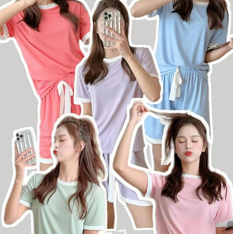 ルームウェア レディース 夏 接触冷感 パジャマ Tシャツ ショートパンツ 上下2点セット セットアップ 薄手 快適 柔らか 吸汗 通気 ゆったり |  | 07