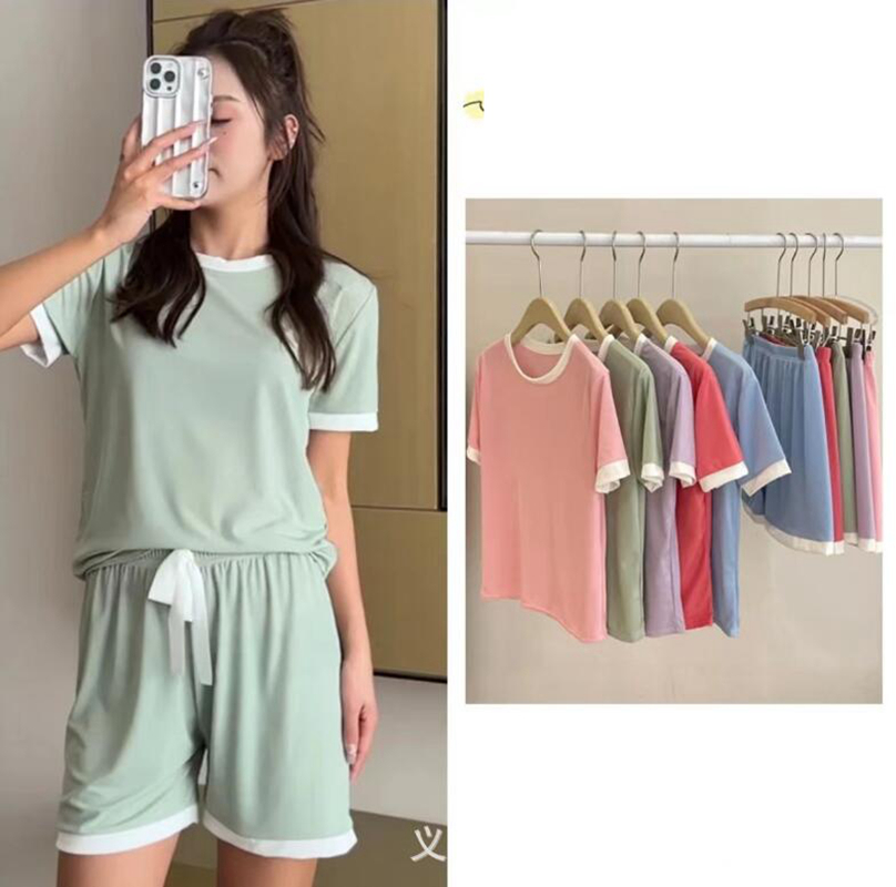 ルームウェア レディース 夏 接触冷感 パジャマ Tシャツ ショートパンツ 上下2点セット セットアップ 薄手 快適 柔らか 吸汗 通気 ゆったり |  | 08
