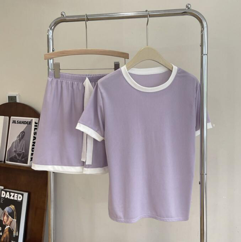 ルームウェア レディース 夏 接触冷感 パジャマ Tシャツ ショートパンツ 上下2点セット セットアップ 薄手 快適 柔らか 吸汗 通気 ゆったり |  | 04