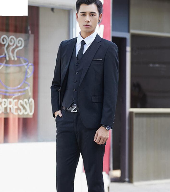 3点セット ビジネススーツ メンズ スリーピース セットアップ スリムスーツ ビジネス 礼服 冠婚葬祭 スリム 大きいサイズ フ |  | 08