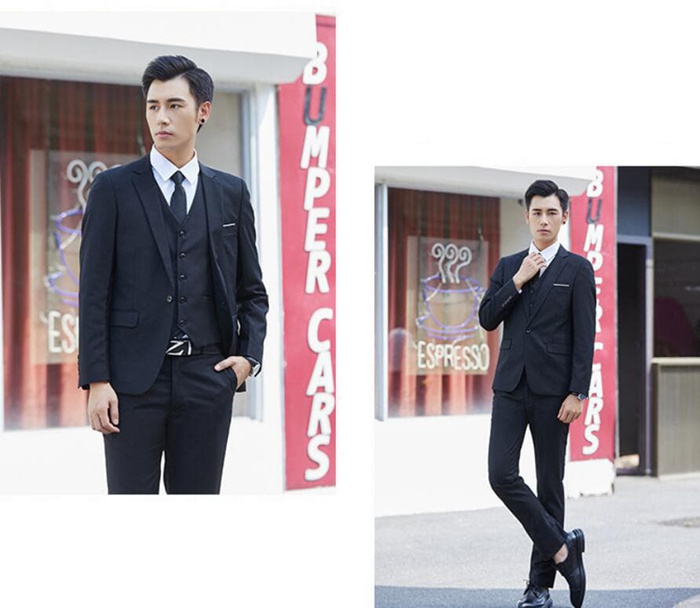 3点セット ビジネススーツ メンズ スリーピース セットアップ スリムスーツ ビジネス 礼服 冠婚葬祭 スリム 大きいサイズ フ |  | 09