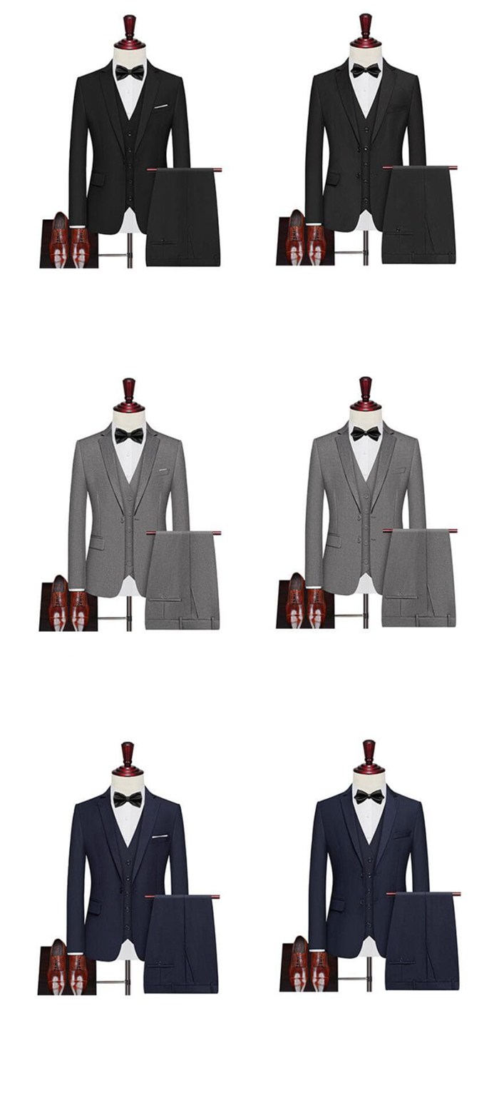 3点セット ビジネススーツ メンズ スリーピース セットアップ スリムスーツ ビジネス 礼服 冠婚葬祭 スリム 大きいサイズ フ |  | 14