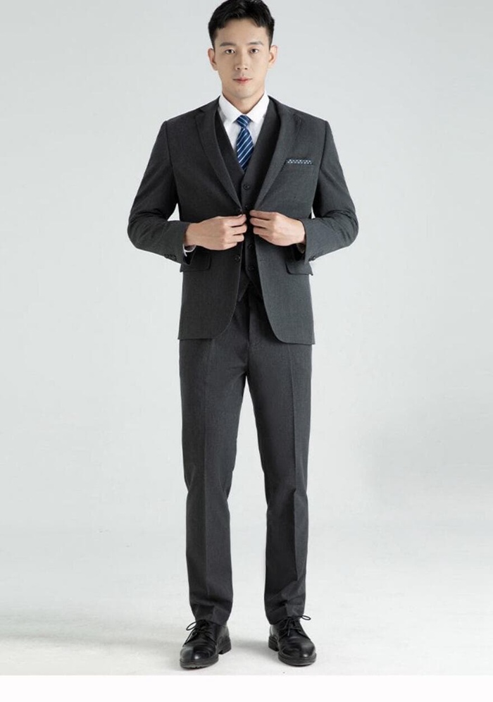 スリーピーススーツ メンズ 結婚式スーツ フォーマル ネクタイ付き 洗える スリム ウォッシャブル オールシーズン 標準体 2つ |  | 06