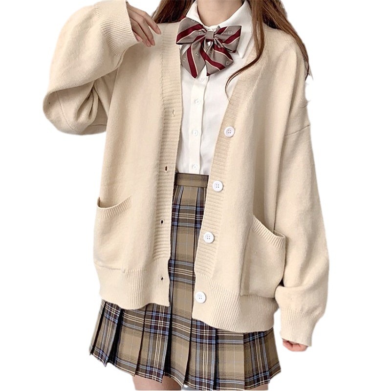 スクールカーディガン カーディガン レディース ニット セーター トップス 学生 服 制服 アウター 無地 羽織 女子 通学 高校生 中学生 秋服 春服 |  | 04