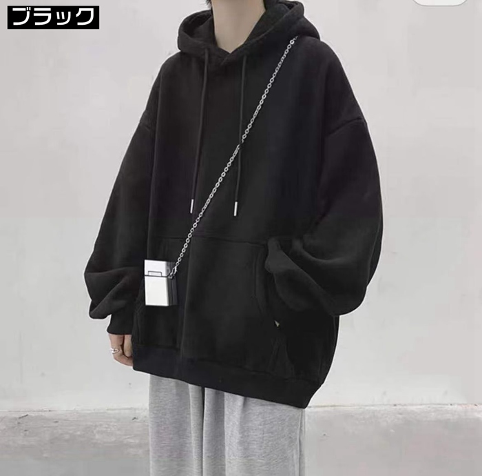 パーカー メンズ フード付き プルオーバー 長袖 トップス おしゃれ シンプル カジュアル 無地 春 秋 通学 ファッション |  | 06