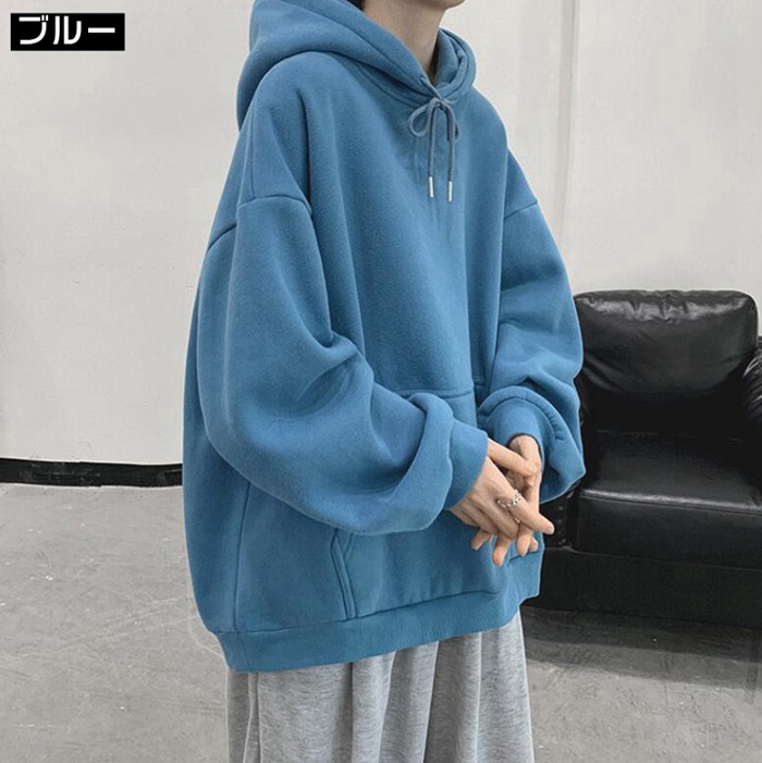 パーカー メンズ フード付き プルオーバー 長袖 トップス おしゃれ シンプル カジュアル 無地 春 秋 通学 ファッション |  | 04
