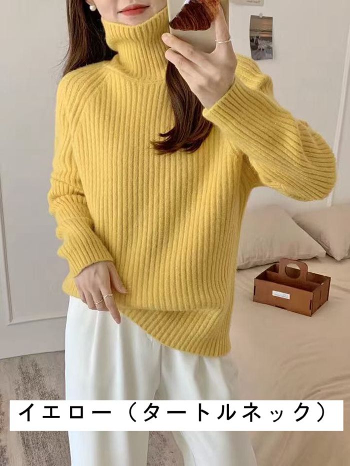 タートルネック セーター レディース 秋冬 厚手ニット トップス ニット