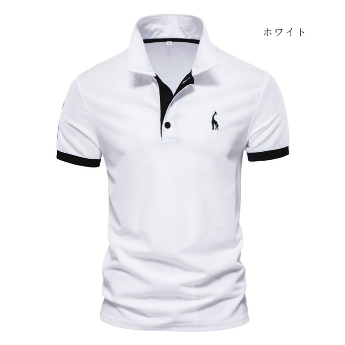 ポロシャツ 半袖 ゴルフ 鹿 メンズ ゴルフシャツ 切り替え ゴルフウェア スポーツウェア 無地 綿 大きいサイズ シンプル おしゃれ |  | 01