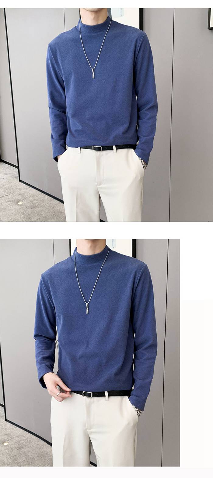 長袖 Tシャツ メンズ 長袖 Tシャツ ロングTシャツ ハイネック インナー 無地 暖かい 細身 トップス  新作 おしゃれ カジュアル |  | 11