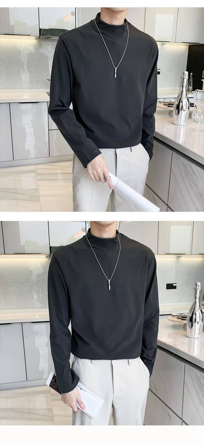 長袖 Tシャツ メンズ 長袖 Tシャツ ロングTシャツ ハイネック インナー 無地 暖かい 細身 トップス  新作 おしゃれ カジュアル |  | 07