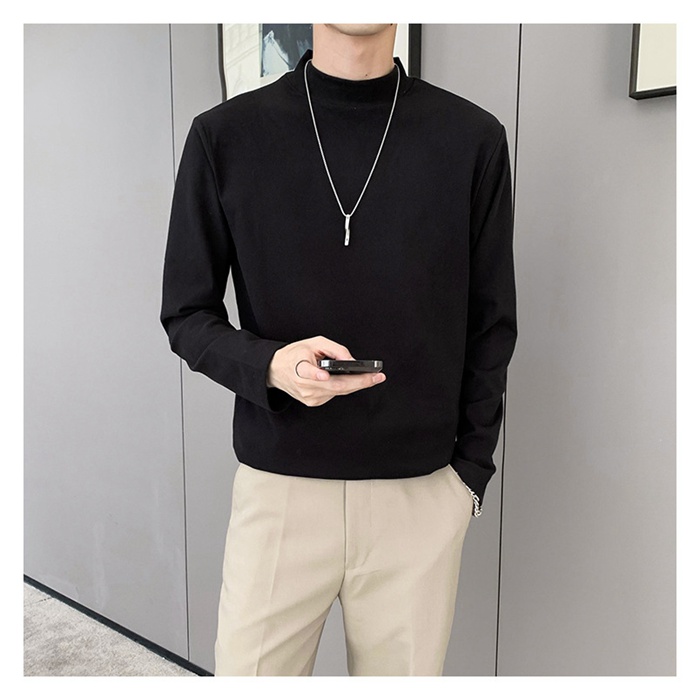 長袖 Tシャツ メンズ 長袖 Tシャツ ロングTシャツ ハイネック インナー 無地 暖かい 細身 トップス  新作 おしゃれ カジュアル |  | 08