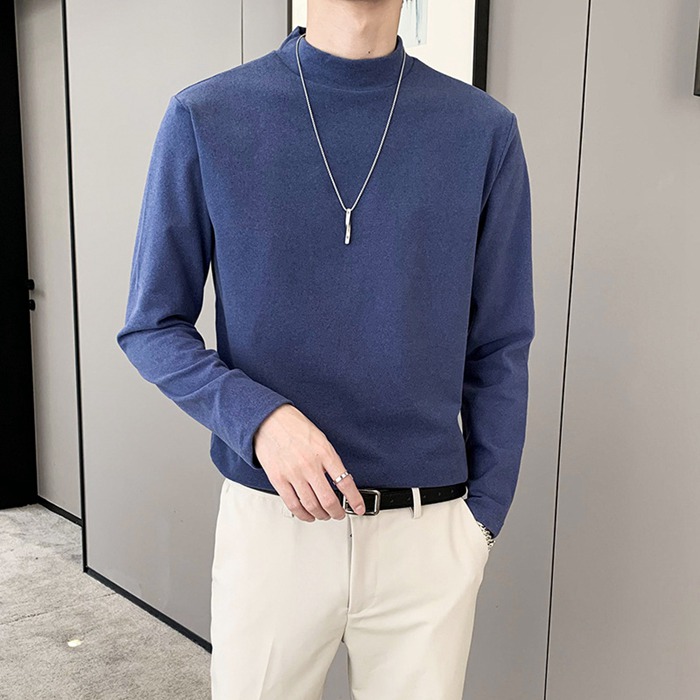 長袖 Tシャツ メンズ 長袖 Tシャツ ロングTシャツ ハイネック インナー 無地 暖かい 細身 トップス  新作 おしゃれ カジュアル |  | 04