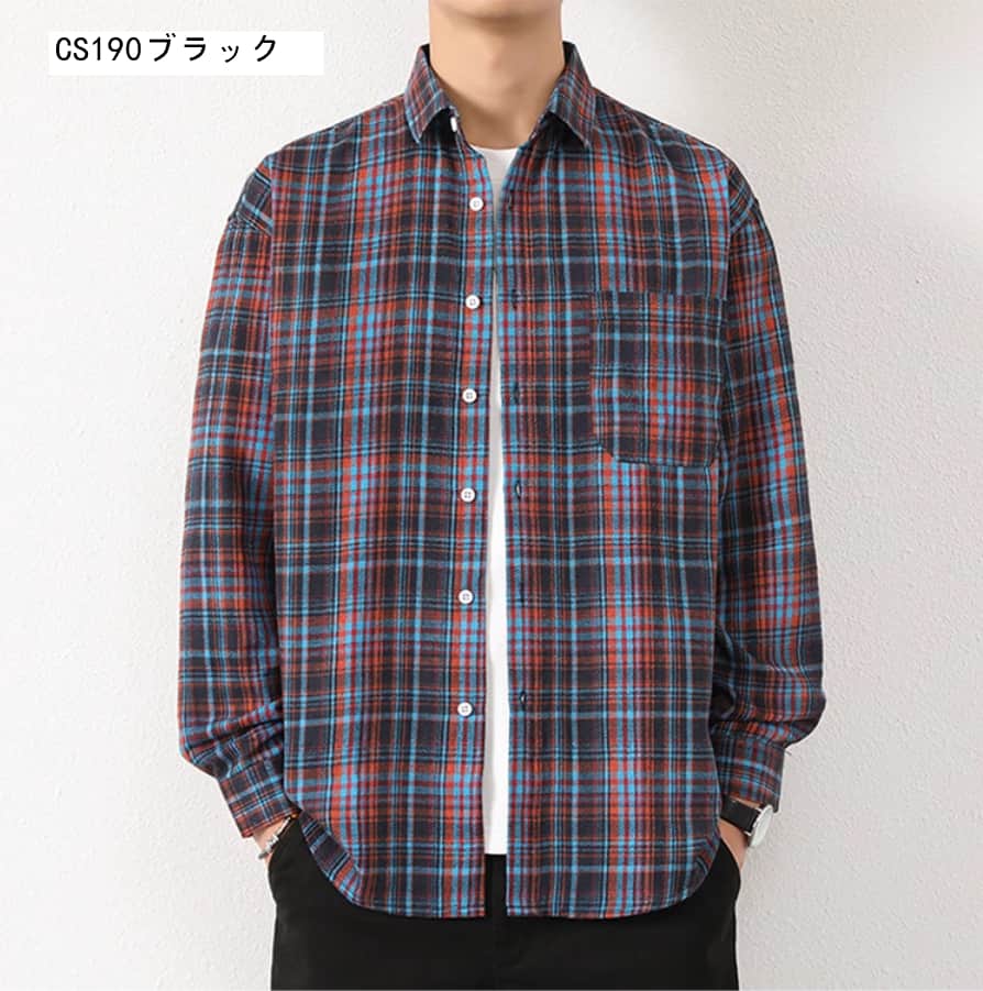 チェック柄 シャツ チェックシャツ 長袖 大きいサイズ メンズ レディース ユニセックス 男女兼用 カジュアル カジュアルシャ |  | 07