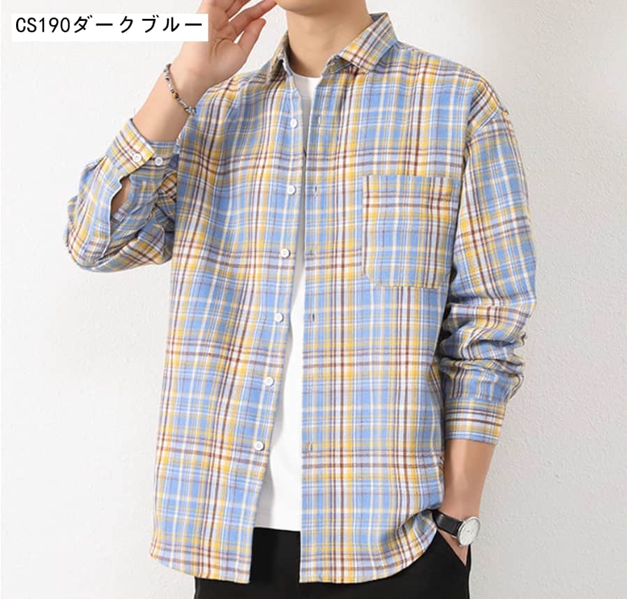 チェック柄 シャツ チェックシャツ 長袖 大きいサイズ メンズ レディース ユニセックス 男女兼用 カジュアル カジュアルシャ |  | 09