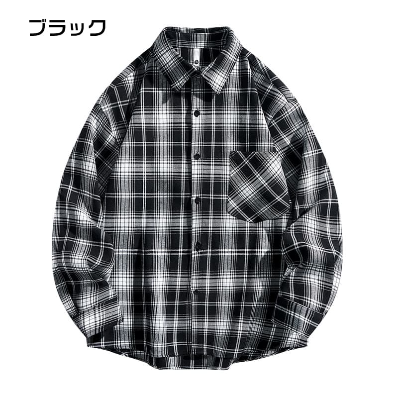 シャツ チェック柄 チェックシャツ 長袖 トップス 春 秋 冬 ゆったり 大きいサイズ メンズ カジュアル カジュアルシャツ 2 |  | 01
