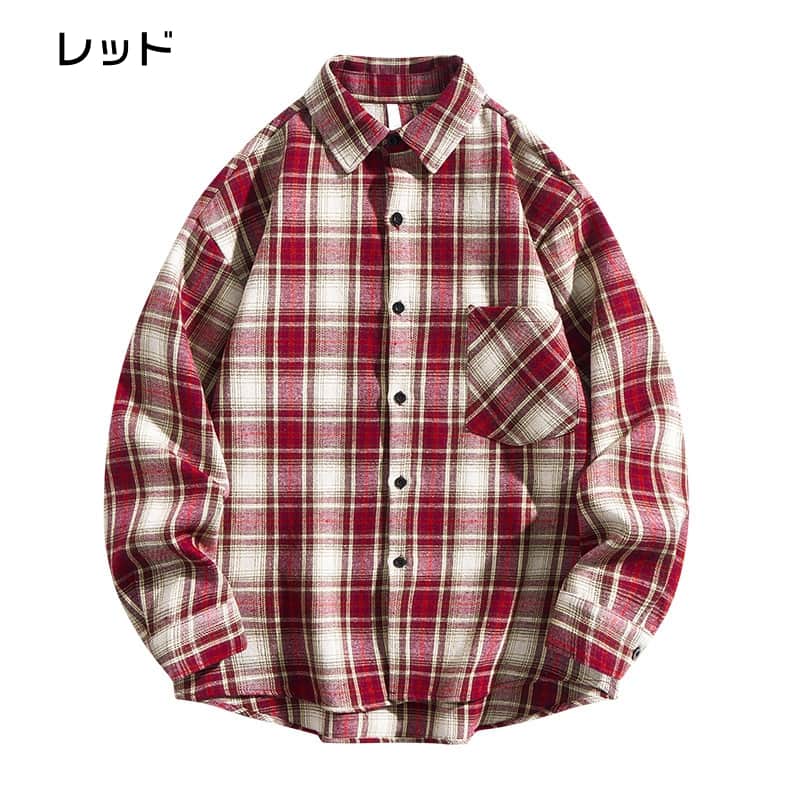 シャツ チェック柄 チェックシャツ 長袖 トップス 春 秋 冬 ゆったり 大きいサイズ メンズ カジュアル カジュアルシャツ 2 |  | 02