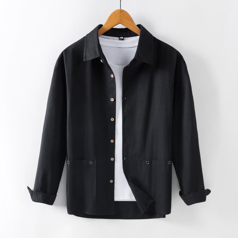 シャツ 綿麻 長袖 ポケット付き トップス 春 秋 ゆったり 大きいサイズ メンズ 綿麻シャツ タン留め カジュアル 20代 30代 |  | 03