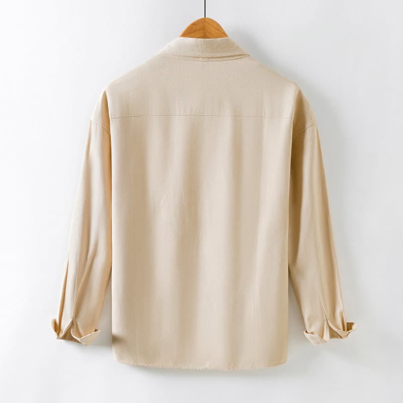 シャツ 綿麻 長袖 ポケット付き トップス 春 秋 ゆったり 大きいサイズ メンズ 綿麻シャツ タン留め カジュアル 20代 30代 |  | 08