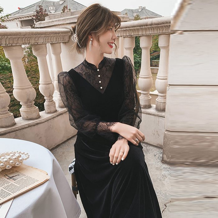 パーティードレス 冬 ベロアドレス 同窓会 服装 成人式 二次会 ベロア ドレス オケージョンドレス お呼ば |  | 02