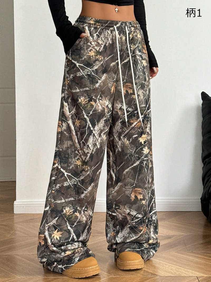 ボタニカル柄 ワイドパンツ レディース ボトムス 秋 冬 春 楽ちん パンツ ゆったり 柄物 総柄 イージーパンツ ウエストゴム |  | 08
