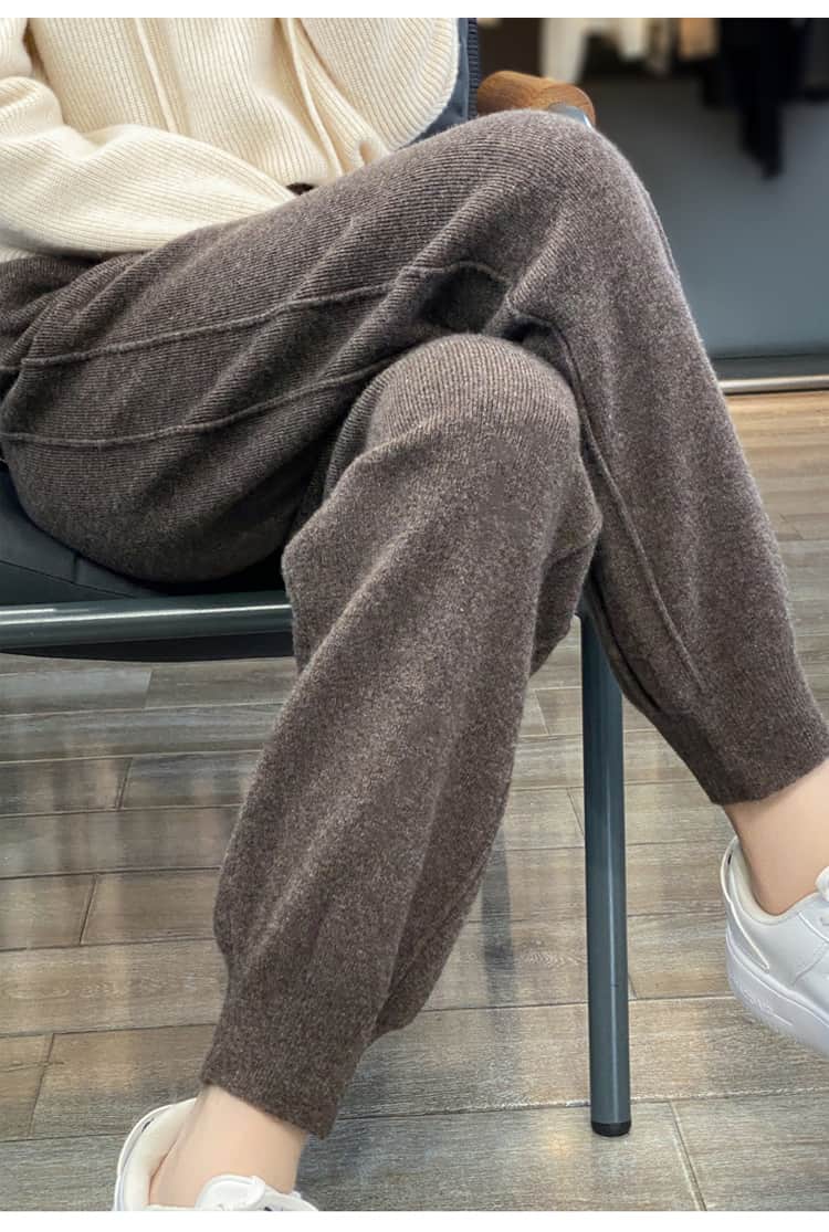 ウール混 ジョガーパンツ レディース ニットパンツ ニット パンツ