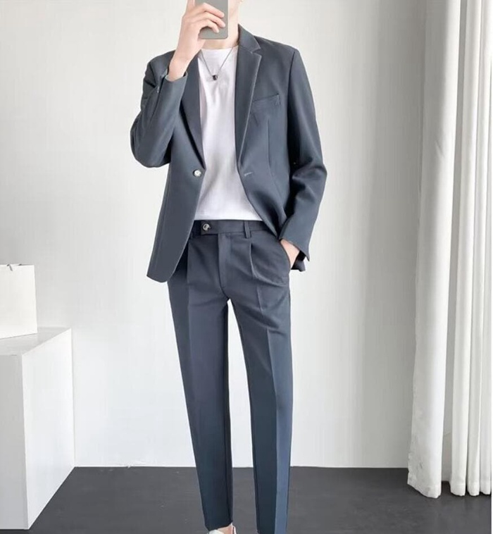 セットアップ メンズ 春秋 スーツ テーラード 秋 大きいサイズ ジャケット+アンクルパンツ セットアップスーツ メンズスーツ |  | 07