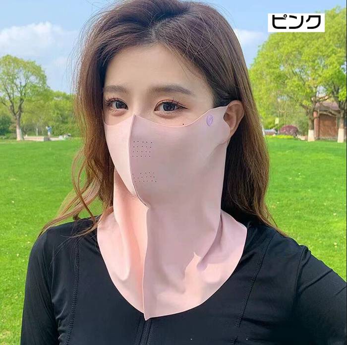 ひんやり 冷感フェイスカバー UVフェイスカバー ネックガード UVカット率99% UPF50+ 接触冷感 通気性 吸汗速乾 息苦しく |  | 04