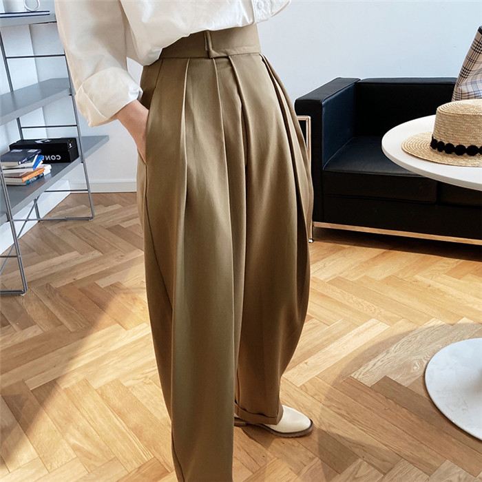 タックワイドパンツ レディース ボトムス イージーパンツ ワイドパンツ