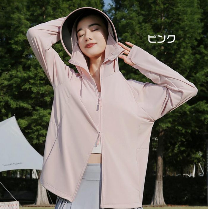 UVカット率100％ UVカットパーカー ダブルファスナー UVパーカー レディース ラッシュガード 冷感 夏 薄手 接触冷感 ラ |  | 03